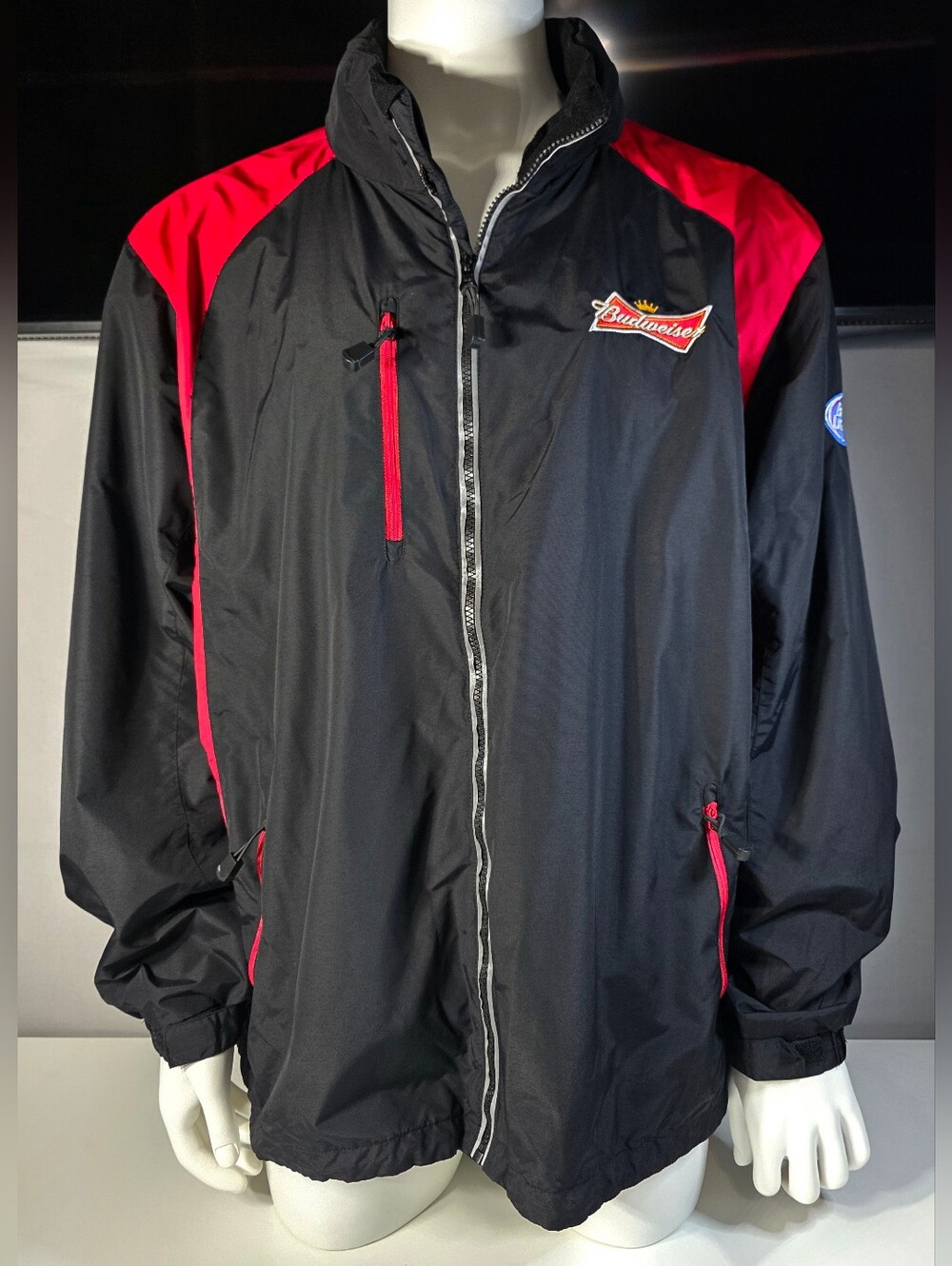 Budweiser/Bud Light Windbreaker, Light Rain Coat And Fleece Size 2XL